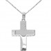 Λευκόχρυσος βαπτιστικός σταυρός Κ14 με αλυσίδα